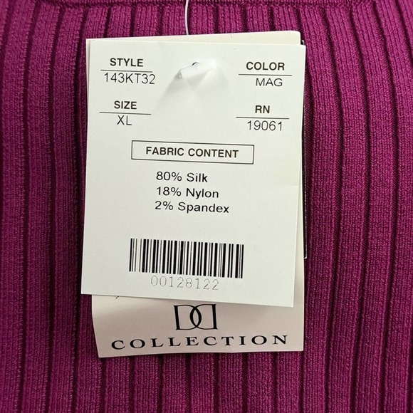 New Doncaster Collection plum purple ribbed Sleeveless top XL NWT Silk Blend - Picture 4 of 4